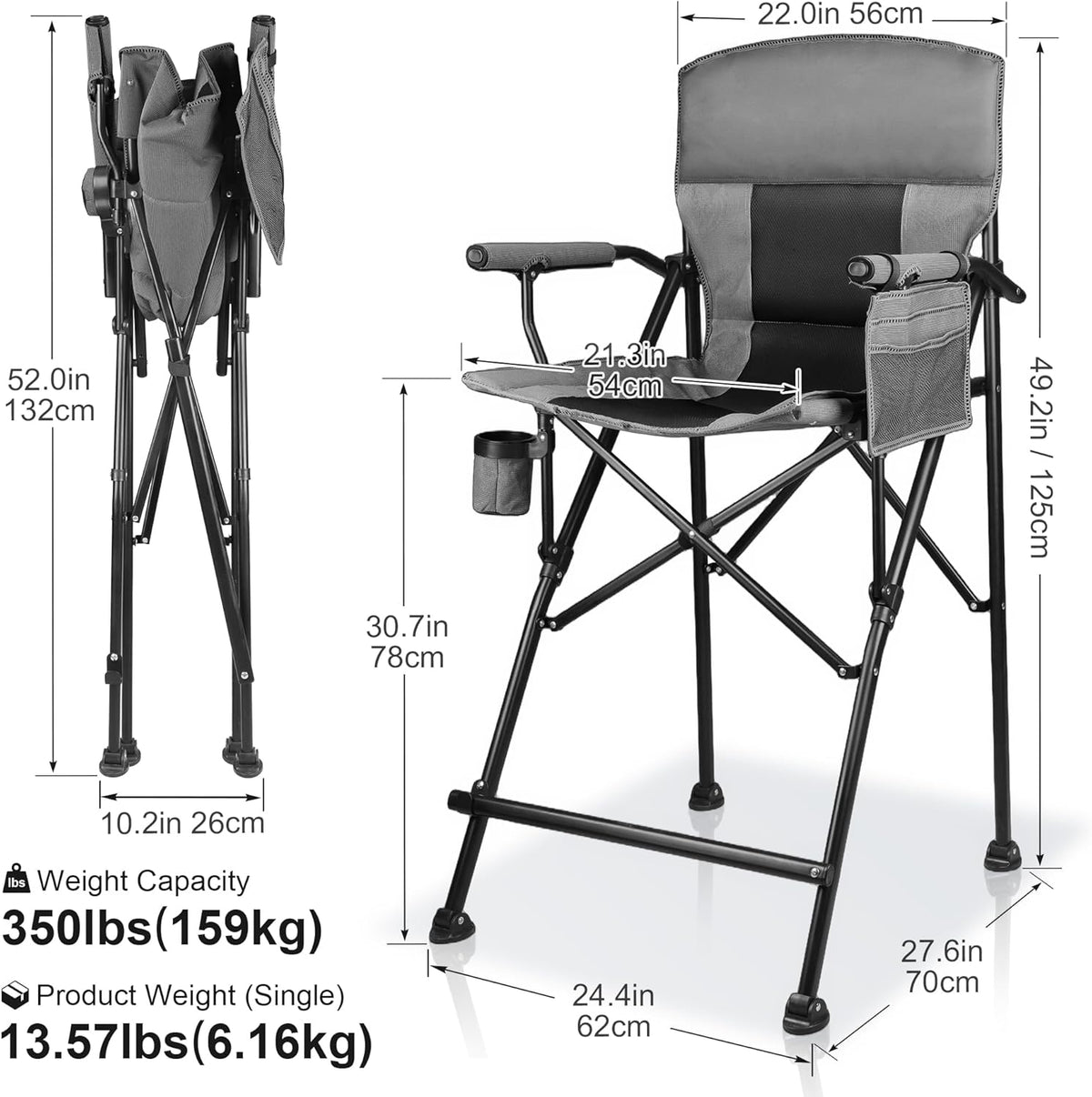 Tall Folding Chair with Custom Logo